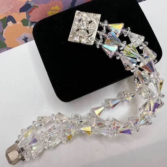 Costume Jewelry Jewelry - Triple Strand AB Crystal Bracelet